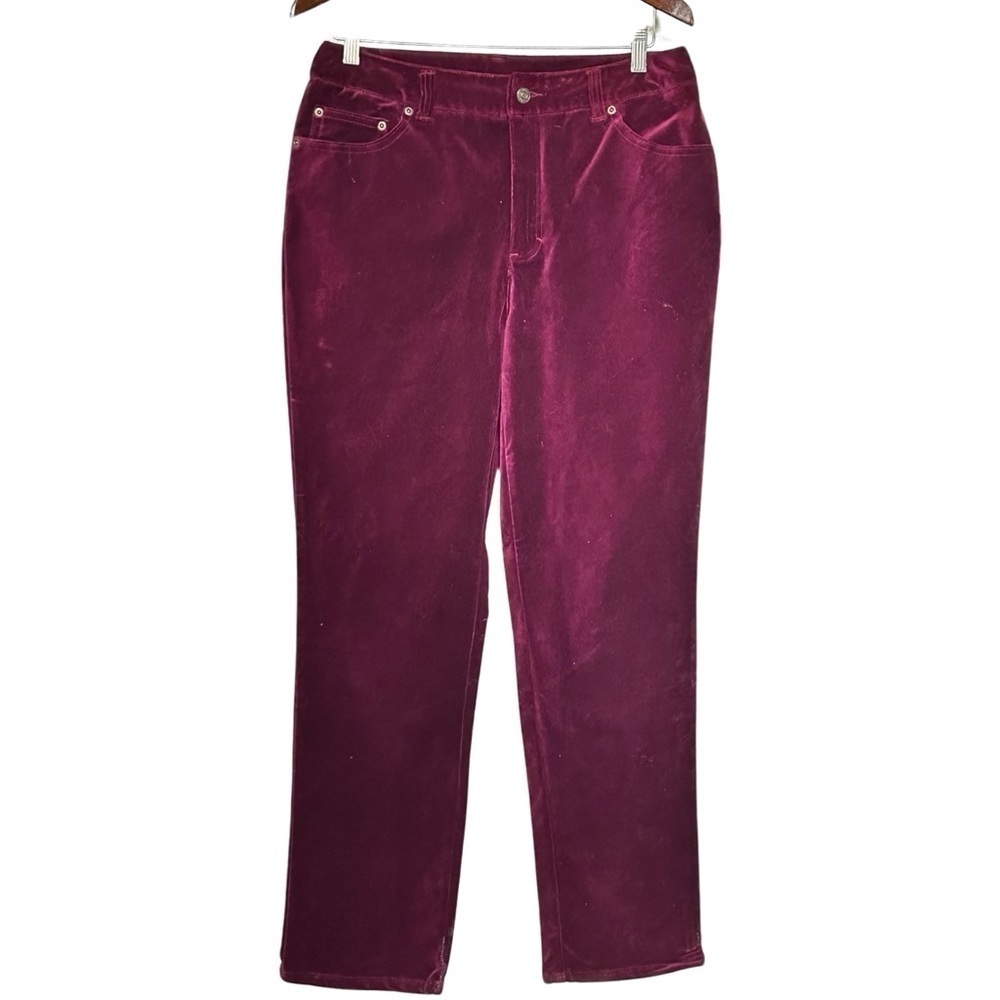Jeanology Collection Cranberry Red Velvety Stretch Jeans Women’s Size 14.